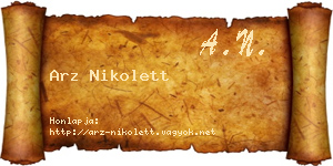 Arz Nikolett névjegykártya