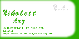 nikolett arz business card